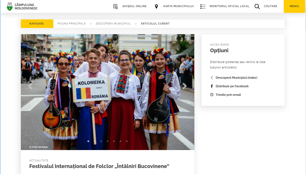 www.campulungmoldovenesc.ro - Pagina dedicată Festivalului Internațional de Folclor 